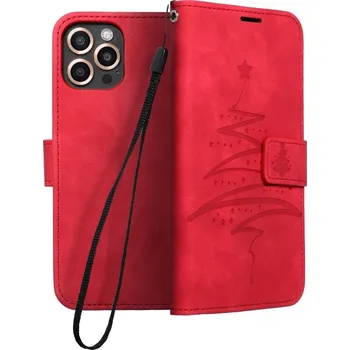 Náhradní kryt pro mobilní telefon Kryt Forcell MEZZO Book Xiaomi Redmi Note 10 Pro (červený vánoční stromeček)