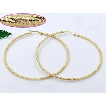 Náušnice Ocelové Kruhy zlacené 7 cm, Zyta