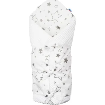 New Baby Klasická šněrovací zavinovačka, bílá hvězdičky šedé