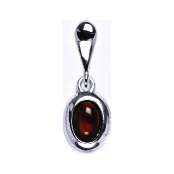 Přívěsek Zlatý přívěsek, bílé i žluté zlato , přírodní Granát 6x4 - P 1353/22