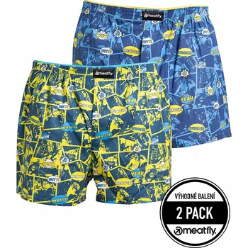 Pánské spodní prádlo trenky Meatfly Agostino 2 Pack - Yellow/Blue Comics L