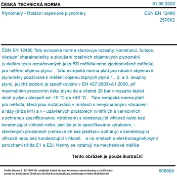 ČSN EN 12480 - Plynoměry - Rotační objemové plynoměry - Tisk