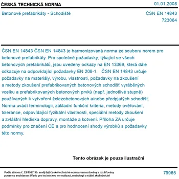 ČSN EN 14843 - Betonové prefabrikáty - Schodiště - Tisk