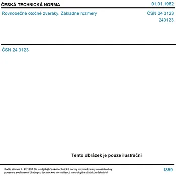 ČSN 24 3123 - Rovnobežné otočné zveráky. Základné rozmery - Tisk
