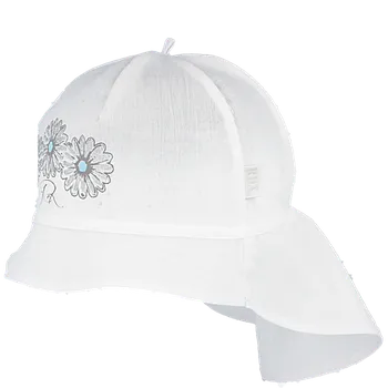 Kojenecká čepice RDX Dívčí letní klobouk s plachetkou Kopretiny Bílý Vel. 54