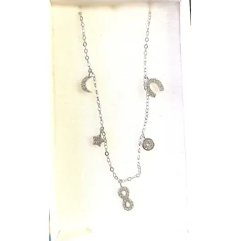 Náhrdelník Zářivý náhrdelník Ag 925 (Přívěsek SWAROVSKI kamínky)