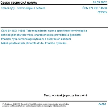 ČSN EN ISO 14588 - Trhací nýty - Terminologie a definice - Tisk