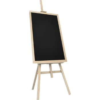 Allboards ,Černá křídová tabule v přírodním rámu + dřevěný bukový stojan,BUN75NAT