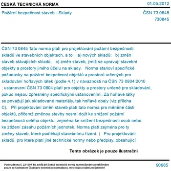 ČSN 73 0845 - Požární bezpečnost staveb - Sklady - Tisk