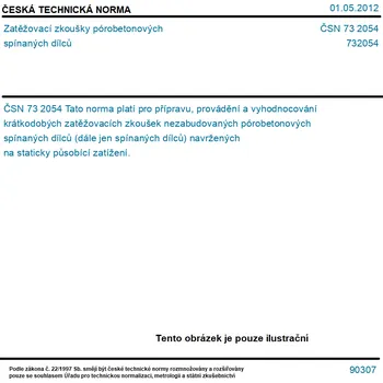 ČSN 73 2054 - Zatěžovací zkoušky pórobetonových spínaných dílců - Tisk