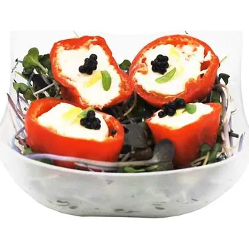 Jednorázové nádobí Miska čtvercová 80ml recyklovatelná opakovatelně použitelná/ 25 ks