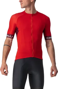cyklistický dres Castelli Entrata VI s krátkým rukávem M Red/Dark Gray/Ivory 2XL