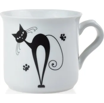 Porcelánový hrnek z limitované edice, černé KOČKY V - 465 ml