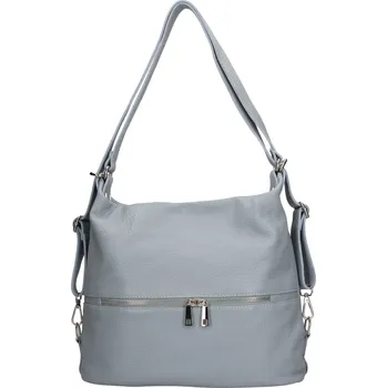 Městský batoh Dámská kožená batůžko-kabelka Italia Ariana - světle modrá
