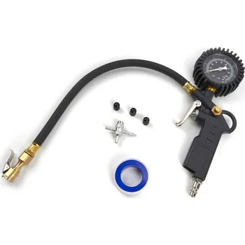 Pneumatické kladivo Pneuhustič - pistole na huštění pneumatik s manometrem do 13,7 barů, sada (TrueTech)