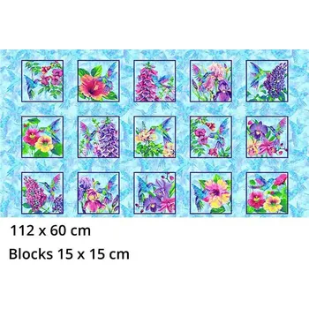 US 999-589 Kolibříci panel bavlněná látka patchwork