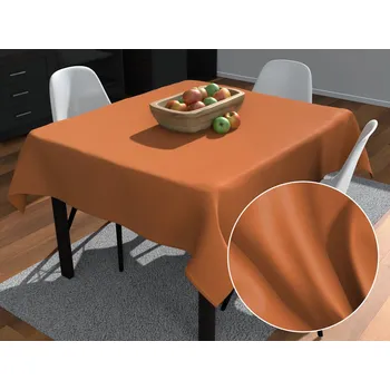 ubrus Velký čtvercový bavlněný saténový ubrus ST-008 Skořicový 260x260 cm