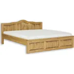Drewmax LK703 - Dřevěná postel masiv rustikal 160 cm (Voskovaná borovicová postel)