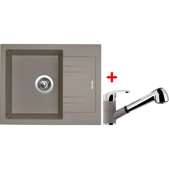 Kuchyňský dřez Set Sinks LINEA 600 N + Legenda S GR Barva: Šedobéžová, Označení: Truffle + Dárek