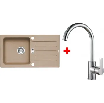 Granitový dřez Set Alveus NIAGARA 30 + TONIA chrom Barva: béžová, Označení: Beige + Dárek
