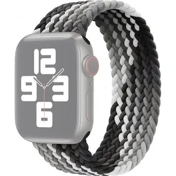 Řemínek na hodinky Nylonový řemínek s barevným copánkovým vzorem pro Apple Watch Ultra 49mm / 46mm / 45mm / 44mm / 42mm - M - černý