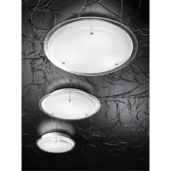 Fabas 2958-61-102 Hill, stropní kulaté svítidlo z bílého skla, 1x60W, prům 33cm