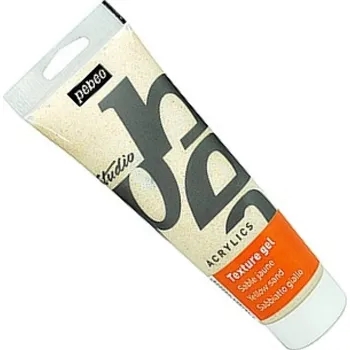 Speciální výtvarná barva Pébéo studio pískový gel žlutý pro akrylové barvy 250 ml