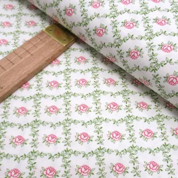 Bavlněné plátno - Růžičky v kosočtvercích - šíře 150cm