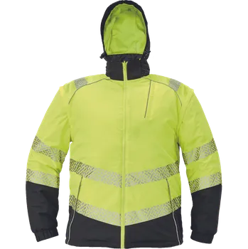 pracovní bunda KNOXFIELD PROFI HV oboustr.bunda zateplená žlutá - v. XXXL