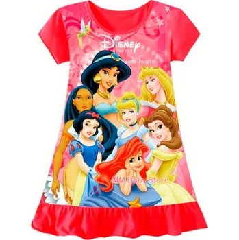 Dívčí pyžamo Dívčí noční košilky s krátkým rukávem, Disney motivy Motiv: Disney princezny, Velikost: XL/7-8T