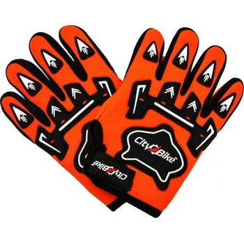 Moto rukavice oranžové – junior/dospělý S (20–21 cm) – ATV motocross (Ochranné rukavice)
