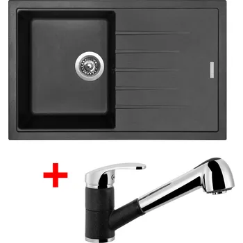 Granitový dřez Set Sinks BEST 780 + LEGENDA S GR Barva: Černá granitová, Označení: Granblack + Dárek