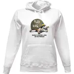 Dámská mikina s kapucí s potiskem Fuck war dámské