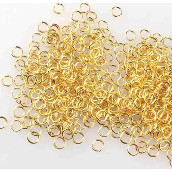 Přívěsek Pro Háčkování Kroužek spojovací 6 x 1 mm zlatý, 50 ks