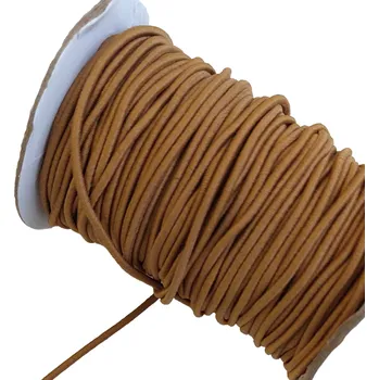 Textilní guma Pruženka kulatá - oříšková - průměr 2mm