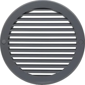 Větrací mřížka Plastová větrací mřížka s pevnou žaluzií a přírubou Dalap GP 160 KN ASA GRAY GP 160 KN ASA, šedá, Ø 160 mm