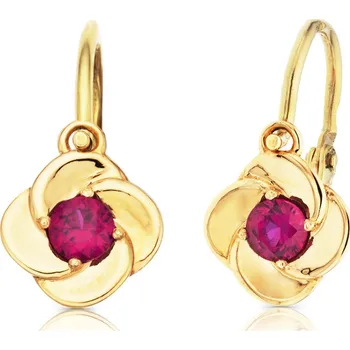 Náušnice Zlaté dětské náušnice Little Red s rubínem