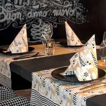 Party dekorace Pack Service Italia Šerpa stolová AIRLAID Wish Oro 120 x 48 cm 25 ks