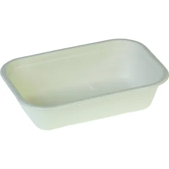 Jednorázové nádobí naturesse Jídelní boxy | 1000 ml | Kompostovatelné |&nbsp;Z cukrové třtiny | Spodní díl Balení: 125 Ks