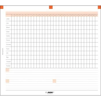 Diář Náplň do diáře ADK A5 roční plán formulář