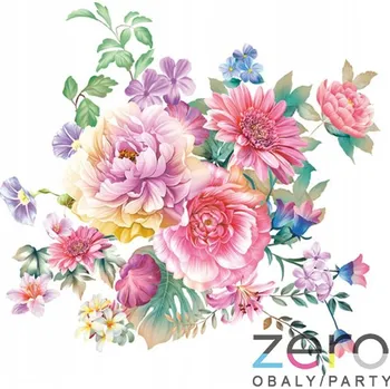 Papírový ubrousek Ubrousky 'Maki' 33x33 cm 3N (20 ks) - pastelové květiny