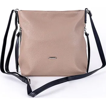 Kabelka David Jones Paris Hnědo-šedá crossbody kabelka David Jones 6727-1A malé/střední velikosti