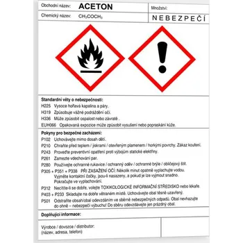 ACETON štítek Samolepka 148 x 210 mm (A5) tl. 0.1 mm - Kód: 13025