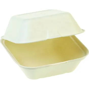 Jednorázové nádobí naturesse Burger boxy | Velké | Kompostovatelné | Z cukrové třtiny Balení: 125 Ks