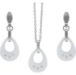 Doria Set šperků z oceli a keramiky bílý K463