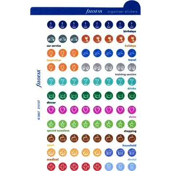 Diář Filofax štítky pro organizaci A7