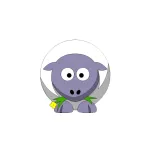 Svítící samolepky na vypínače I. Fialová ovečka 6 ks, fotoluminiscenční - Kód: 07644