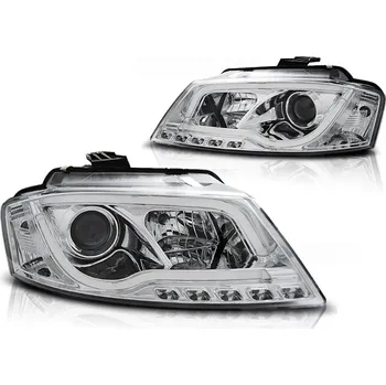 Přední světlomet Tuning Tec Přední světla,AUDI A3 8P 08-12 chromové TUBE LIGHT TRU DRL