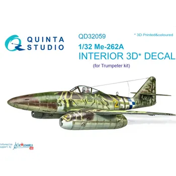 Plastikový model Quinta studio 1/32 Me-262A 3D-Print&col.Interior (TRUMP)