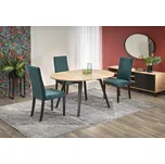 Jídelní rozkládací kulatý stůl RUBEN –? 102x102x73 (+40) dřevo, dub/černý Halmar